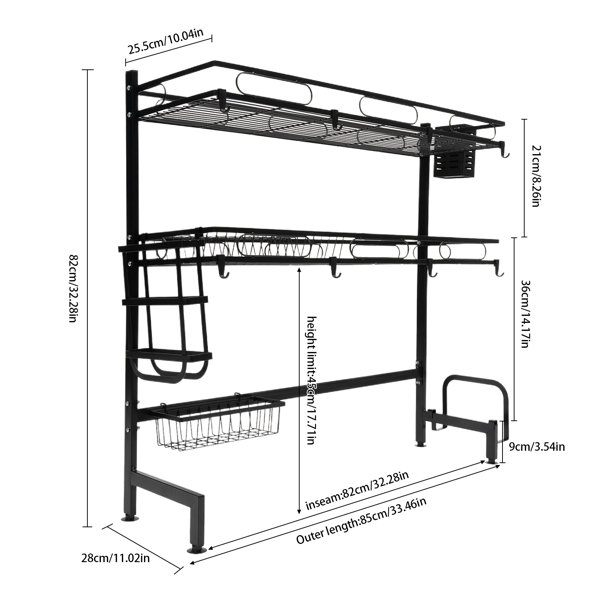 YXSUN Steel Over The Sink Dish Rack Wayfair